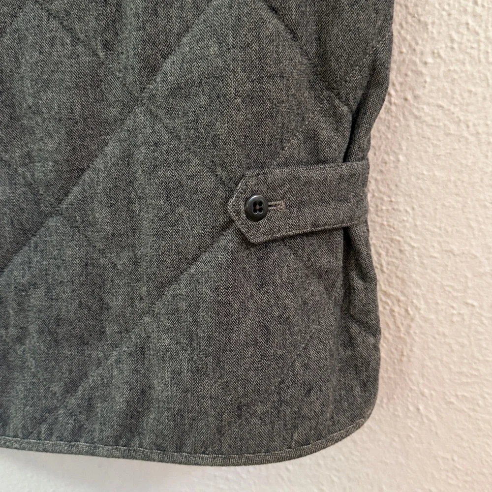 J Crew brownish gray tweed quilted vest